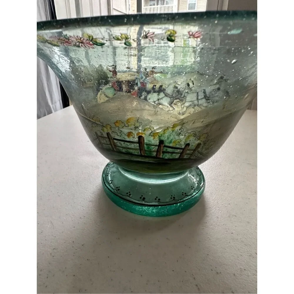 Extremely Rare Ludwig Moser Hand Blown, Hand Painted Enamel Bowl 🛑